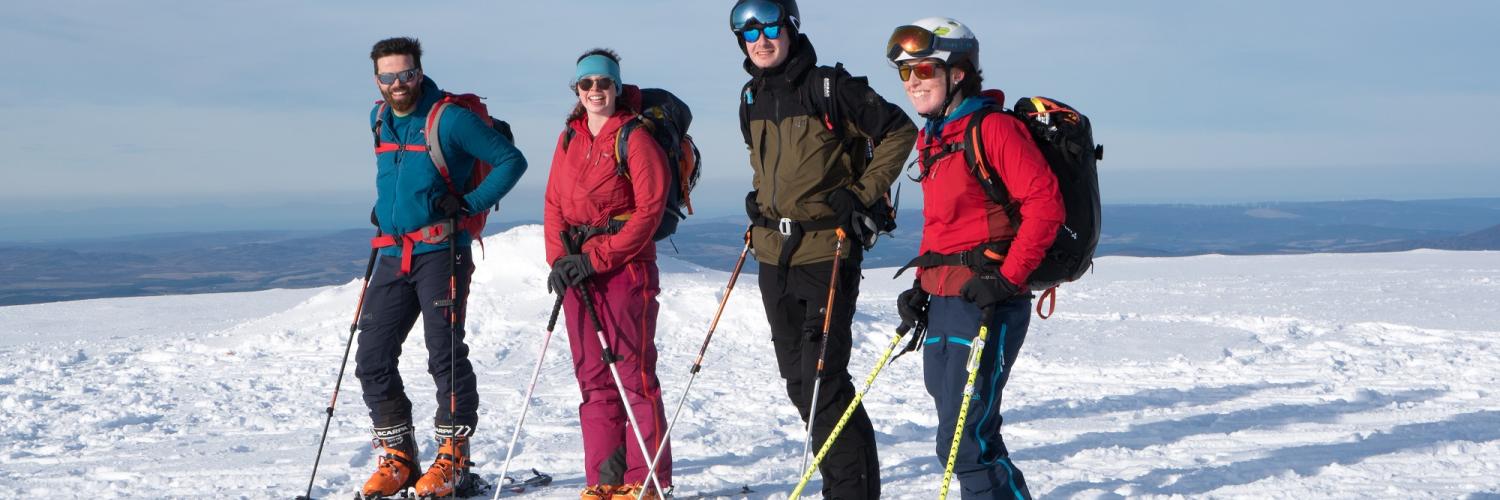 Happy ski tourers - Cairngorms - photo by Will Slynn